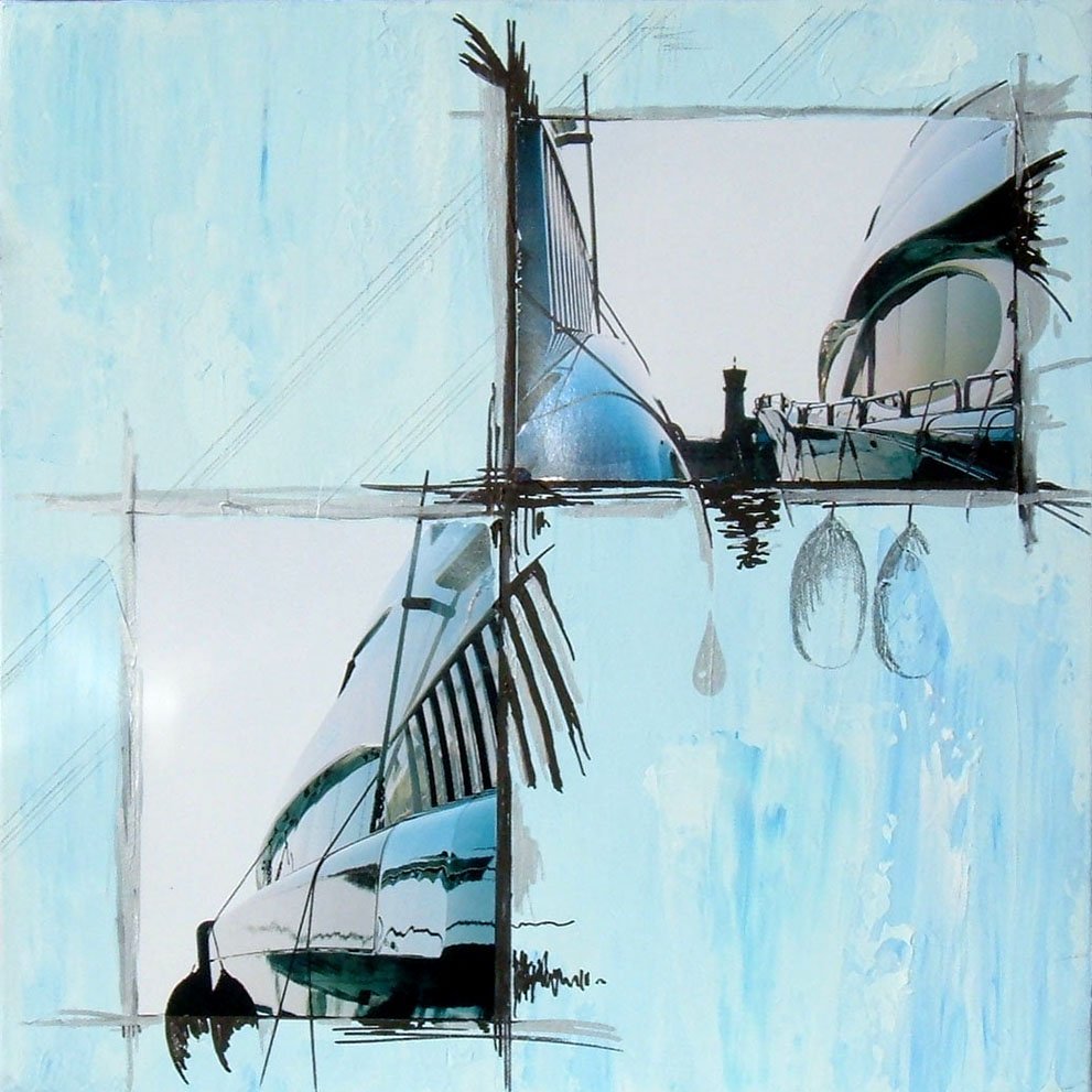 6-109 Reflet sur yacht (30x30cm) © Belinda BUSSOTTI