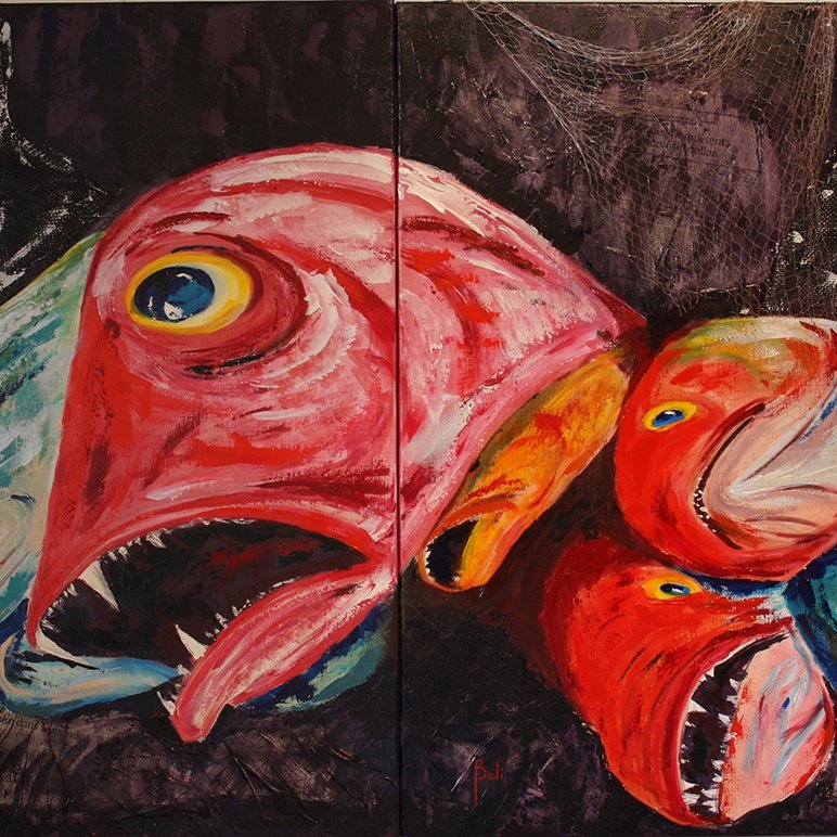 10-183 & 10-184 Dyptique "The end of the line" (100x130cm) © Belinda BUSSOTTI