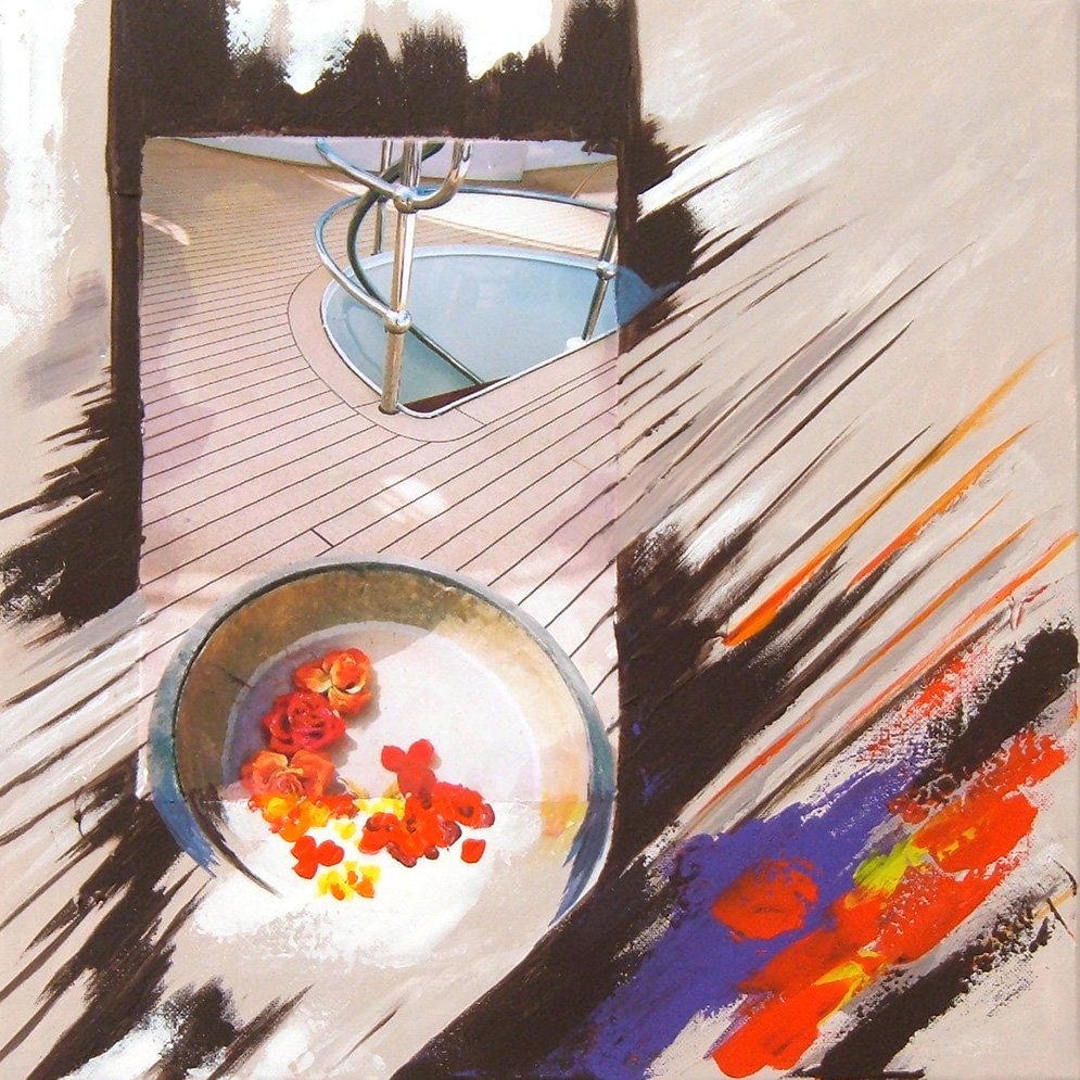 6-100 Fleurs & teck 1 (30x30cm) © Belinda BUSSOTTI